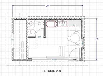 sketch of studio 200 design